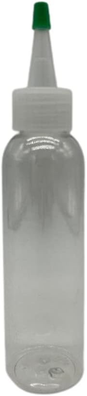 Natural Farms 4 oz Clear Cosmo BPA FREE Bottles - 8 Pack Empty Refillable Containers - Essential Oils - Hair - Aromatherapy | Natural Yorker Cap with green tip - Made in the USA