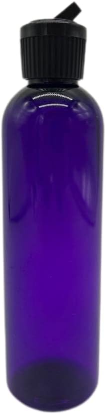 Natural Farms 4 oz Purple Cosmo BPA FREE Bottles - 8 Pack Empty Refillable Containers - Essential Oils - Hair - Aromatherapy | Black Spout Cap - Made in the USA