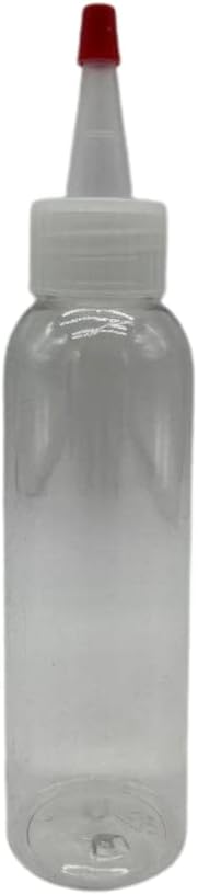 Natural Farms 4 oz Clear Cosmo BPA FREE Bottles - 8 Pack Empty Refillable Containers - Essential Oils - Hair - Aromatherapy | Natural Yorker Cap with red tip - Made in the USA