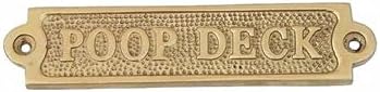 Natural Farms Brass Poop Deck Sign 6" - Solid Brass Wall Plaque