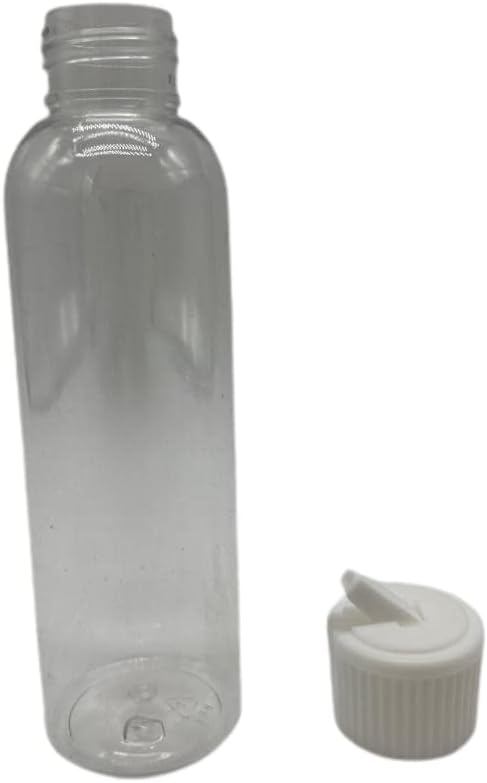 Natural Farms 4 oz Clear Cosmo BPA FREE Bottles - 8 Pack Empty Refillable Containers - Essential Oils - Hair - Aromatherapy | White Spout Cap - Made in the USA