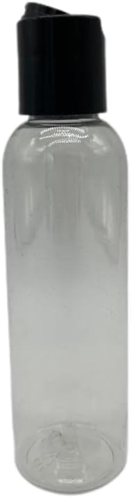 Natural Farms 4 oz Clear Cosmo BPA FREE Bottles - 8 Pack Empty Refillable Containers - Essential Oils - Hair - Aromatherapy | Smooth Black Disc Cap - Made in the USA