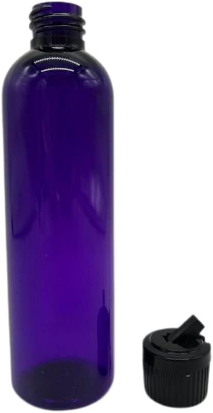 Natural Farms 4 oz Purple Cosmo BPA FREE Bottles - 8 Pack Empty Refillable Containers - Essential Oils - Hair - Aromatherapy | Black Spout Cap - Made in the USA
