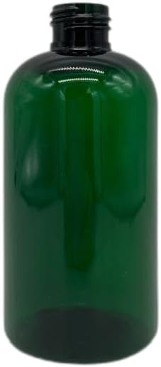 Natural Farms 8 oz Green Boston BPA FREE Bottles - 8 Pack Empty Refillable Containers - Essential Oils - Aromatherapy | Silver Disc Cap - Made in the USA