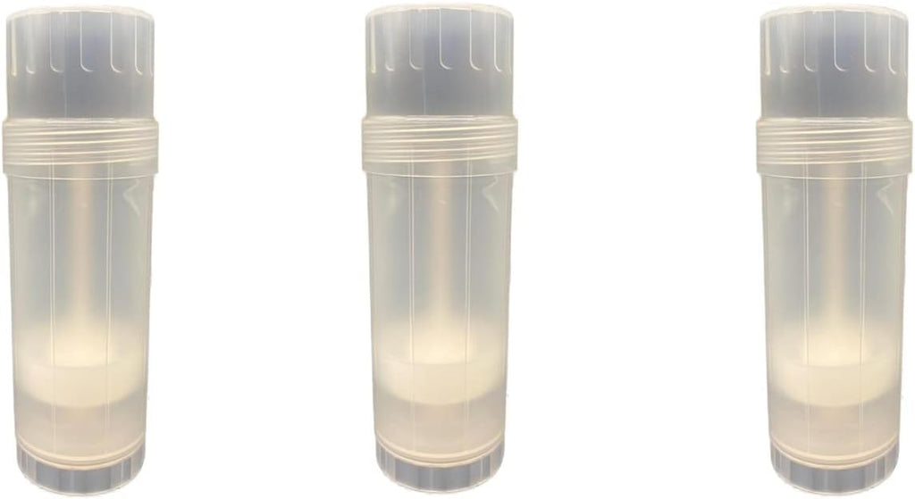 Natural Farms Natural Round Deodorant Container - Empty - 2 Ounce - Twist-Up Refillable Plastic Tube for Deodorants - Cosmetic Crafts-Pack of 3