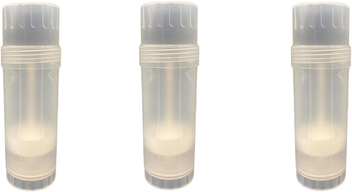 Natural Farms Natural Round Deodorant Container - Empty - 2 Ounce - Twist-Up Refillable Plastic Tube for Deodorants - Cosmetic Crafts-Pack of 3