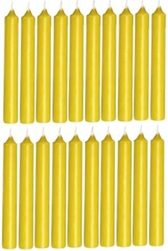 Natural Farms Chime or Tree Candles 20-Count Box – Yellow - Mini Ritual Spell Unscented Taper Candles