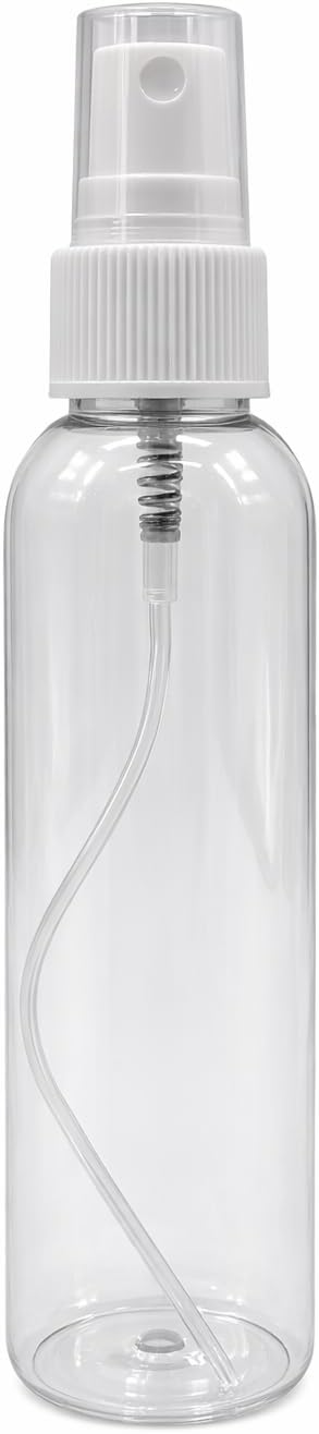 Natural Farms 4 oz Clear Cosmo BPA FREE Bottles - 8 Pack Empty Refillable Containers - Essential Oils - Hair - Aromatherapy | White Fine Mist Sprayers - Made in the USA
