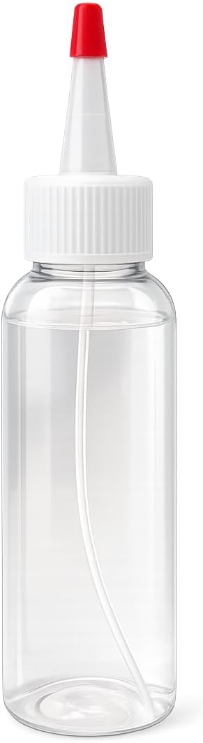 Natural Farms 4 oz Clear Cosmo BPA FREE Bottles - 8 Pack Empty Refillable Containers - Essential Oils - Hair - Aromatherapy | Natural Yorker Cap with red tip - Made in the USA