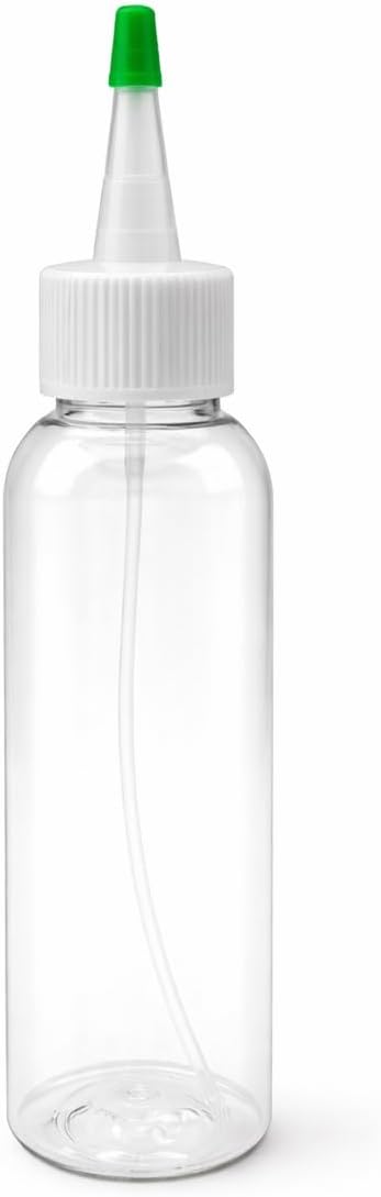 Natural Farms 4 oz Clear Cosmo BPA FREE Bottles - 8 Pack Empty Refillable Containers - Essential Oils - Hair - Aromatherapy | Natural Yorker Cap with green tip - Made in the USA