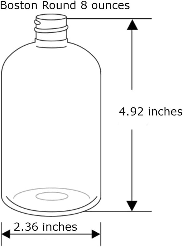 Natural Farms Empty Shampoo Bottles - 8 oz - 16 Pack - Amber Boston Plastic Bottles – Black Flip Top - for Essential Oils- Perfumes- Soap - Creams - Lotions - Gels