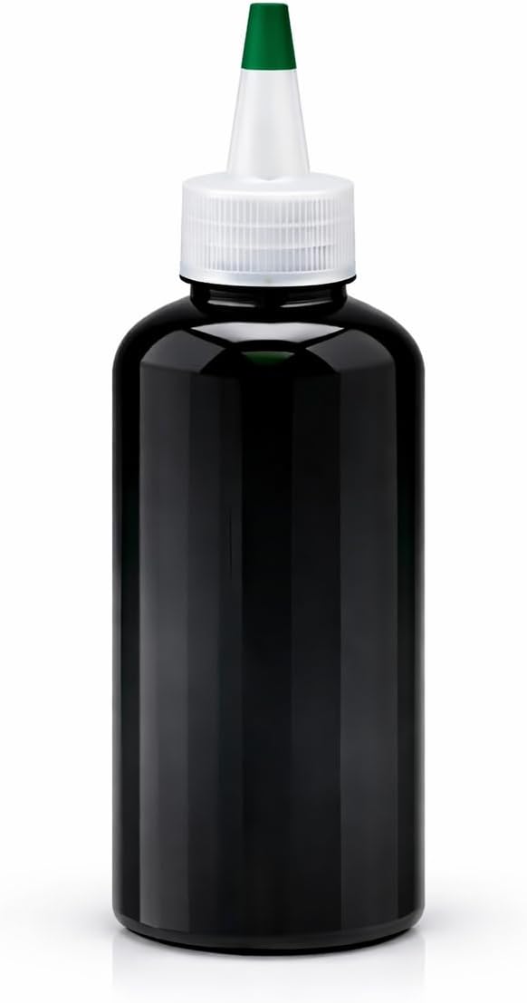 Natural Farms 8 oz Black Boston BPA FREE Bottles - 3 Pack Empty Refillable Containers - Essential Oils Aromatherapy | Natural Yorker Cap Twist Open/Close w green tip - Made in the USA