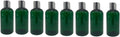 Natural Farms 8 oz Green Boston BPA FREE Bottles - 8 Pack Empty Refillable Containers - Essential Oils - Aromatherapy | Silver Disc Cap - Made in the USA