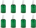 Natural Farms 8 oz Green Boston BPA FREE Bottles - 6 Pack Empty Refillable Containers - Essential Oils Cleaning Products - Aromatherapy | White Fine Mist Sprayers - Made in the USA