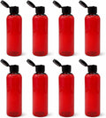 Natural Farms 4 oz Red Cosmo BPA FREE Bottles - 8 Pack Empty Refillable Containers - Essential Oils - Hair - Aromatherapy | Black Snap Cap - Made in the USA