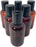 Natural Farms Empty Shampoo Bottles- 8 oz - 6 Pack - Amber Boston Plastic Bottles – Black Flip Top - for Essential Oils- Perfumes- Soap - Creams - Lotions - Gels