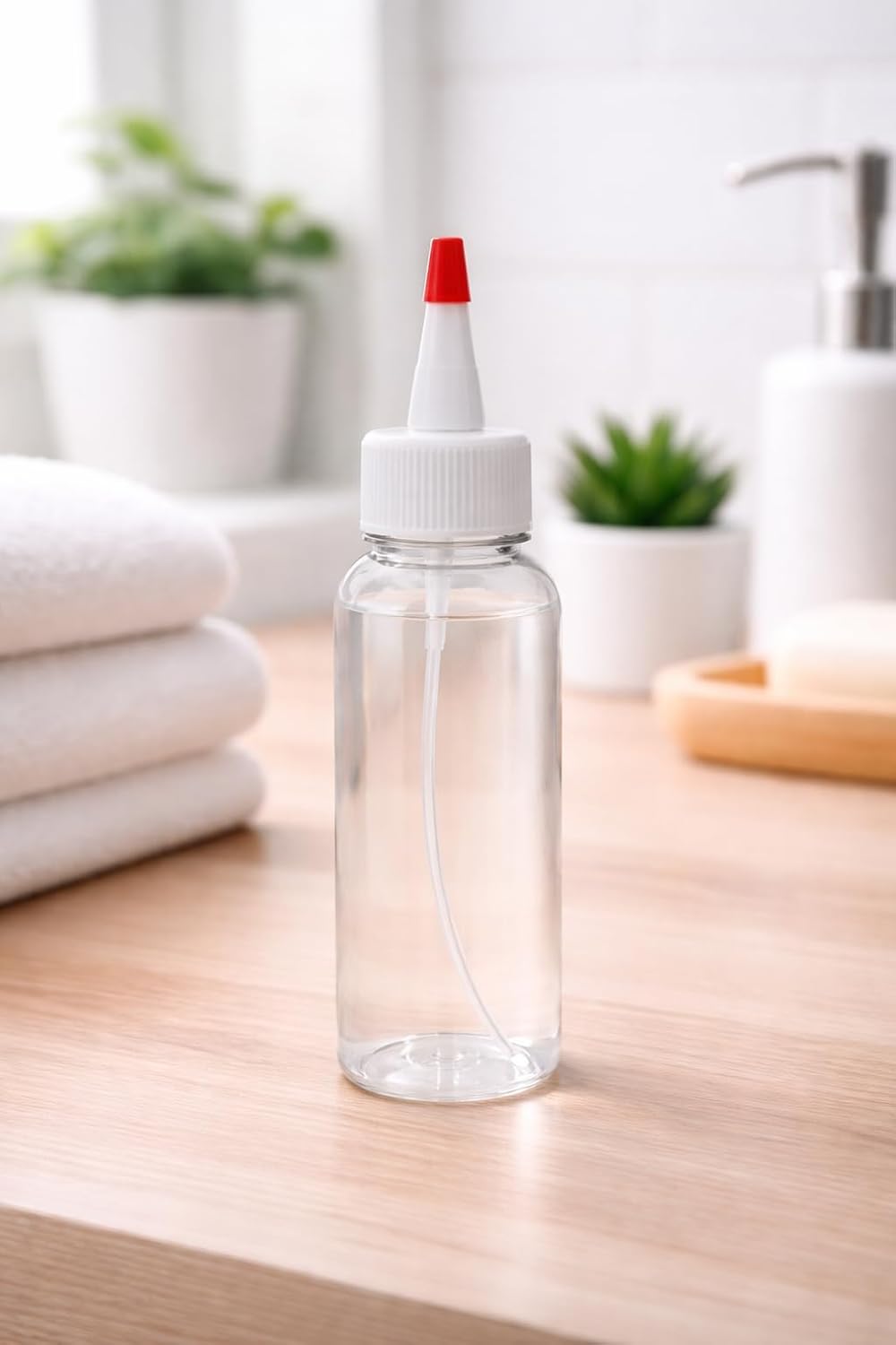 Natural Farms 4 oz Clear Cosmo BPA FREE Bottles - 8 Pack Empty Refillable Containers - Essential Oils - Hair - Aromatherapy | Natural Yorker Cap with red tip - Made in the USA