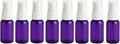 Natural Farms 1 oz Purple Boston BPA FREE Bottles - 8 Pack Empty Refillable Containers - Essential Oils Cleaning Products - Aromatherapy | White Fine Mist Sprayers - Made in the USA