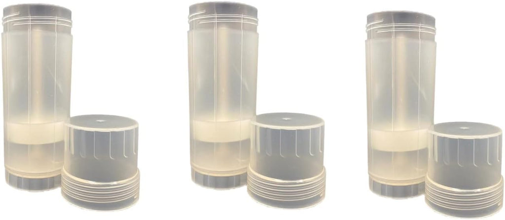 Natural Farms Natural Round Deodorant Container - Empty - 2 Ounce - Twist-Up Refillable Plastic Tube for Deodorants - Cosmetic Crafts-Pack of 3