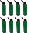 Natural Farms 4 oz Green Cosmo BPA FREE Bottles - 8 Pack Empty Refillable Containers - Essential Oils - Hair - Aromatherapy | Black Snap cap - Made in the USA
