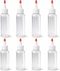 Natural Farms 4 oz Clear Cosmo BPA FREE Bottles - 8 Pack Empty Refillable Containers - Essential Oils - Hair - Aromatherapy | Natural Yorker Cap with red tip - Made in the USA