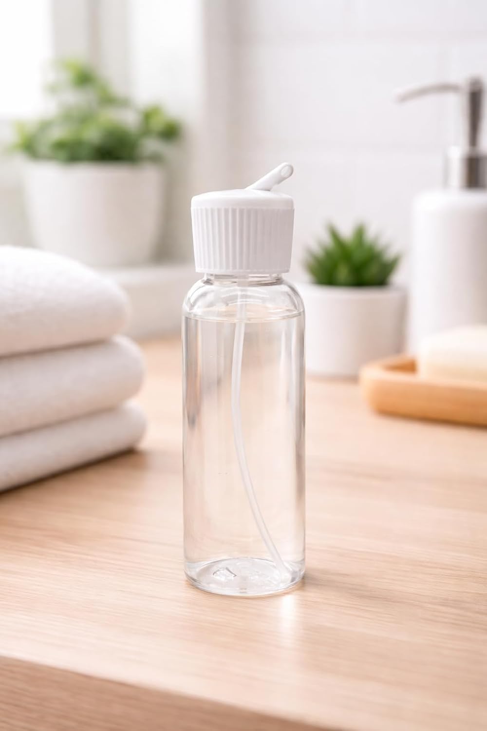Natural Farms 4 oz Clear Cosmo BPA FREE Bottles - 8 Pack Empty Refillable Containers - Essential Oils - Hair - Aromatherapy | White Spout Cap - Made in the USA