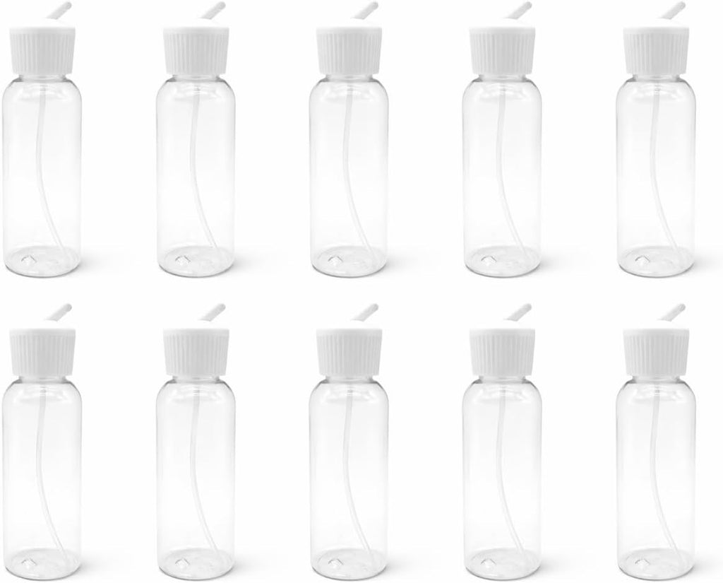 Natural Farms 4 oz Clear Cosmo BPA FREE Bottles - 8 Pack Empty Refillable Containers - Essential Oils - Hair - Aromatherapy | White Spout Cap - Made in the USA
