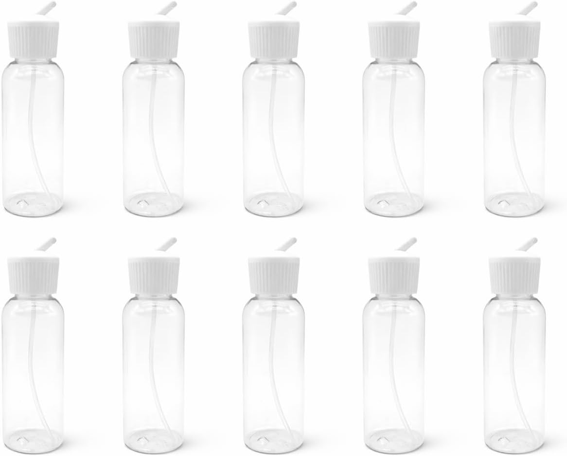 Natural Farms 4 oz Clear Cosmo BPA FREE Bottles - 8 Pack Empty Refillable Containers - Essential Oils - Hair - Aromatherapy | White Spout Cap - Made in the USA