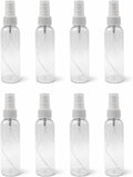 Natural Farms 4 oz Clear Cosmo BPA FREE Bottles - 8 Pack Empty Refillable Containers - Essential Oils - Hair - Aromatherapy | White Fine Mist Sprayers - Made in the USA