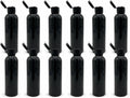Natural Farms 8 oz Black Cosmo Plastic Bottles -12 Pack Empty Bottle Refillable - BPA Free - Essential Oils - Aromatherapy | Black Flip Top Snap Cap - Made in the USA