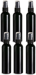 Natural Farms 4oz Black Cosmo Plastic Spray Bottles -6 Pack Empty Spray Bottle Refillable Containers - Essential Oils - Hair - Aromatherapy | black Fine Mist Sprayers with Dust Caps
