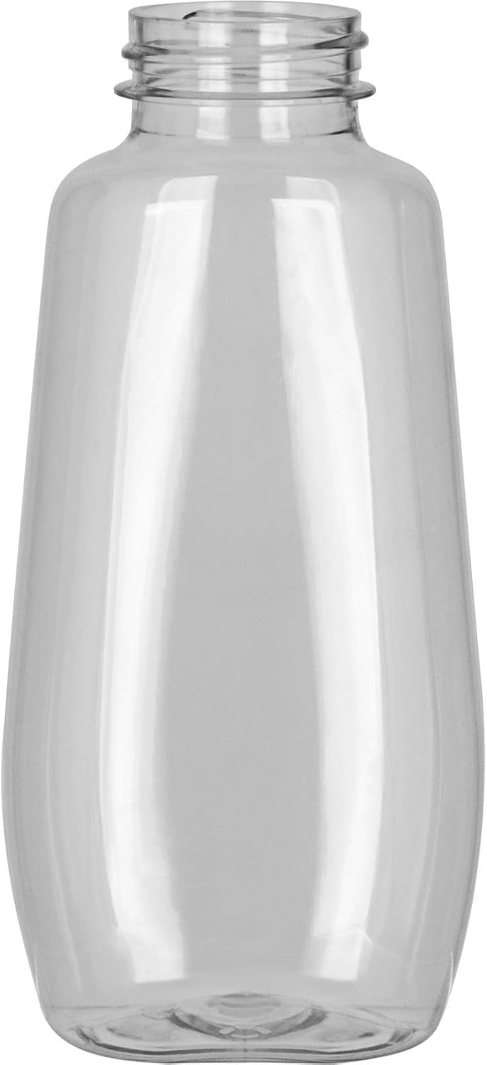 Natural Farms Wide Mouth Oval Plastic Dressing/Sauce Jar with Flip Top Lid and Foam Liner To Seal - 10 Pack- 12 Oz Squeeze Bottles Made in the USA