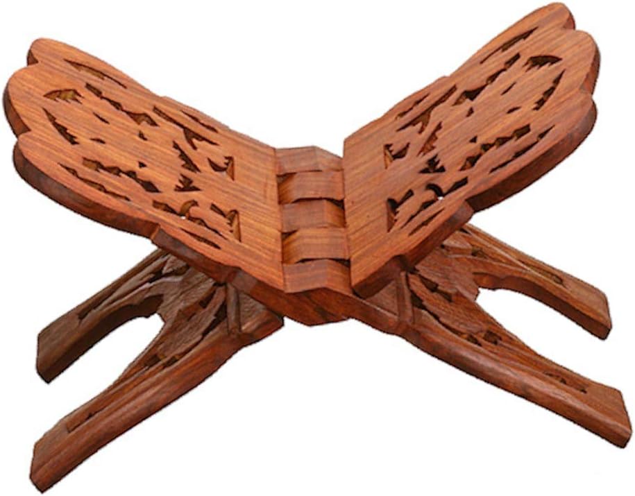 Quaran Holder - 13"x7" - Book Stand - Rihal Rehal - Folding Carved Wood Eid- by Natural Farms