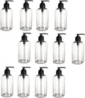 Natural Farms 12 pack- 8 oz Clear PET Boston Round Plastic Bottle with Black Pump